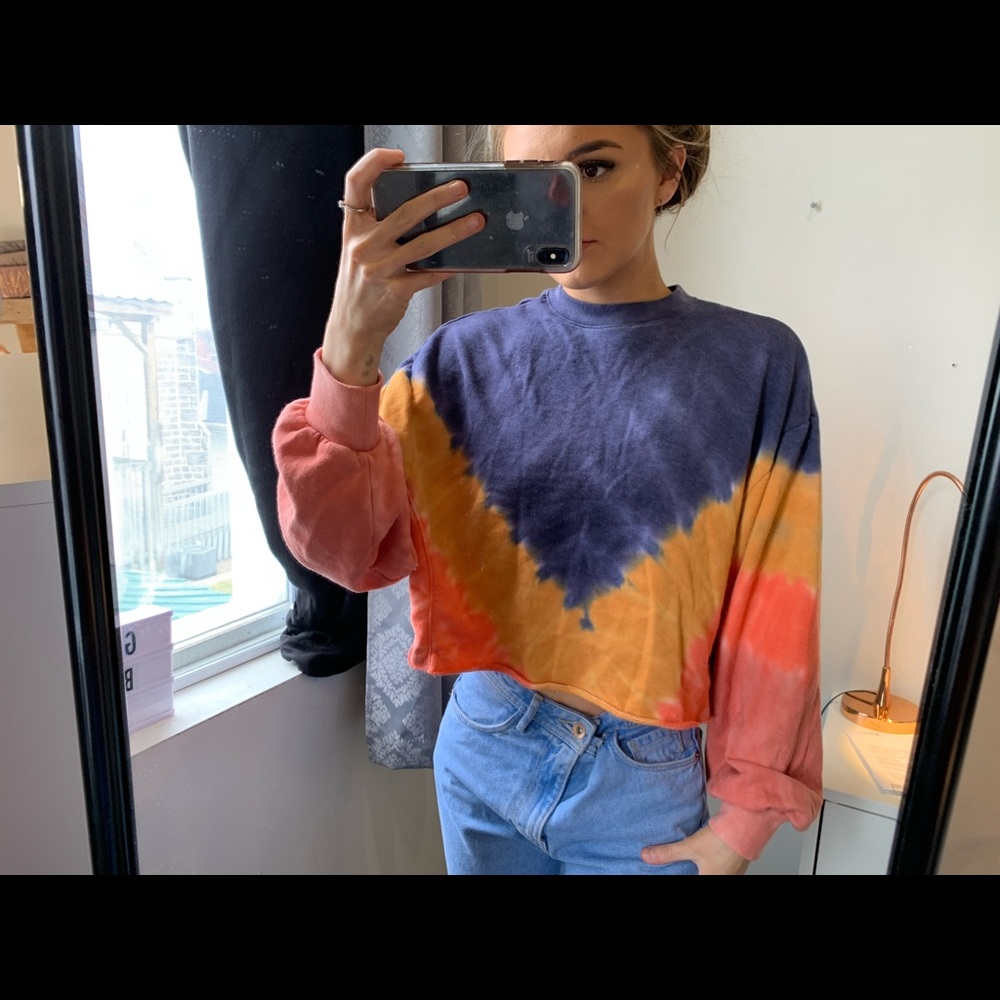 PINK tie dye crewneck